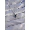 316L Stainless Steel Chain Silver-Tone Zircon Stone Heart-Shaped Planet Necklace - TJ-BKO8825