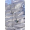 316L Stainless Steel Chain Silver-Tone Zircon Stone Heart-Shaped Planet Necklace - TJ-BKO8825