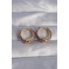 Gold-Colored Rice-Shaped Ethnic Pattern Hoop Earrings - TJ-BKP9076