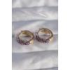 Gold-Colored Rice-Shaped Ethnic Pattern Hoop Earrings - TJ-BKP9076