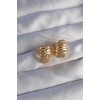 Gold-Tone Rice-Shaped Minimalist Curved Design Earrings - TJ-BKP9080