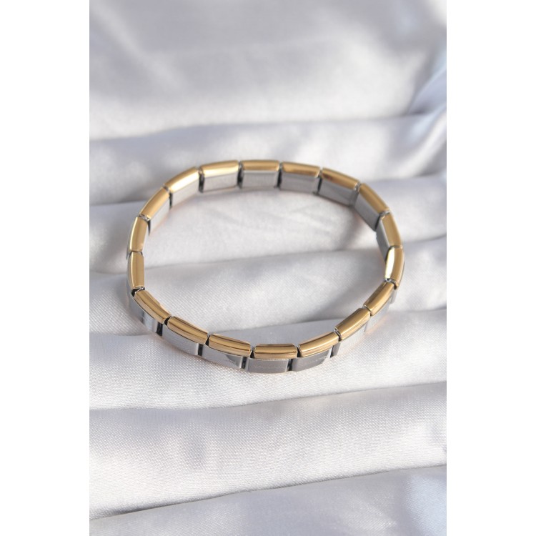 316L Çelik Çift Renk Yazılı Nomination Bileklik - TJ-BB6111