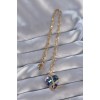 316L Stainless Steel Chain Gold-Colored Zircon Stone Anna Heart Necklace - TJ-BKO8862