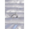 Adjustable Heart-Shaped Ring with Silver-Colored Zircon Stones - TJ-BYK3202