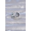 Adjustable Ring with Silver-Colored Zircon Stone Baguette Waterway Design - TJ-BYK3228