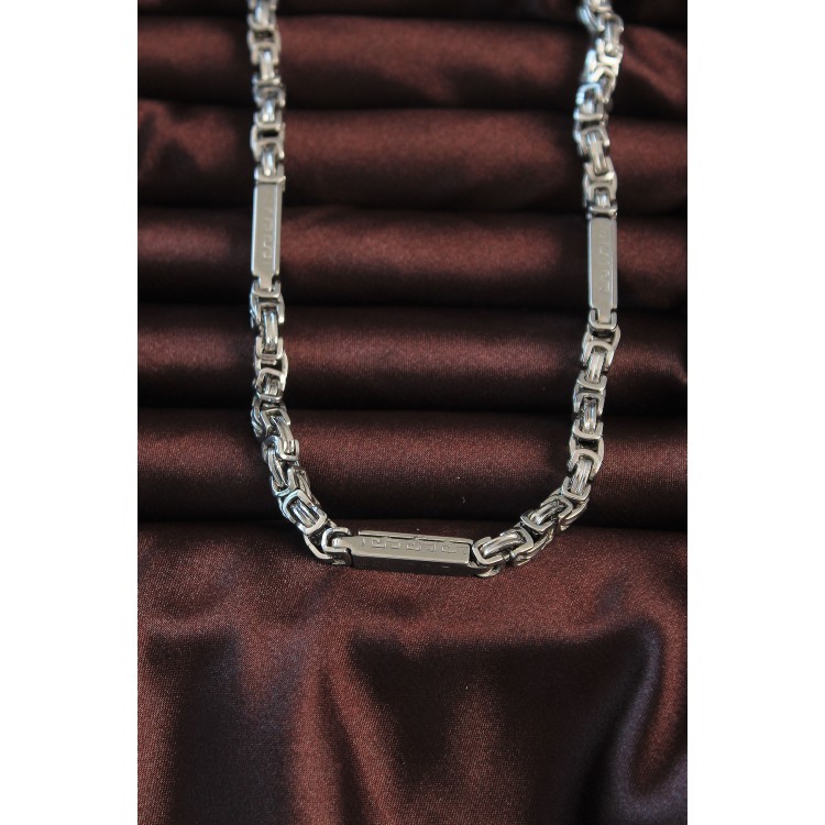 316L Stainless Steel Silver Color Segmented King Chain Necklace - TJ-ERK1361