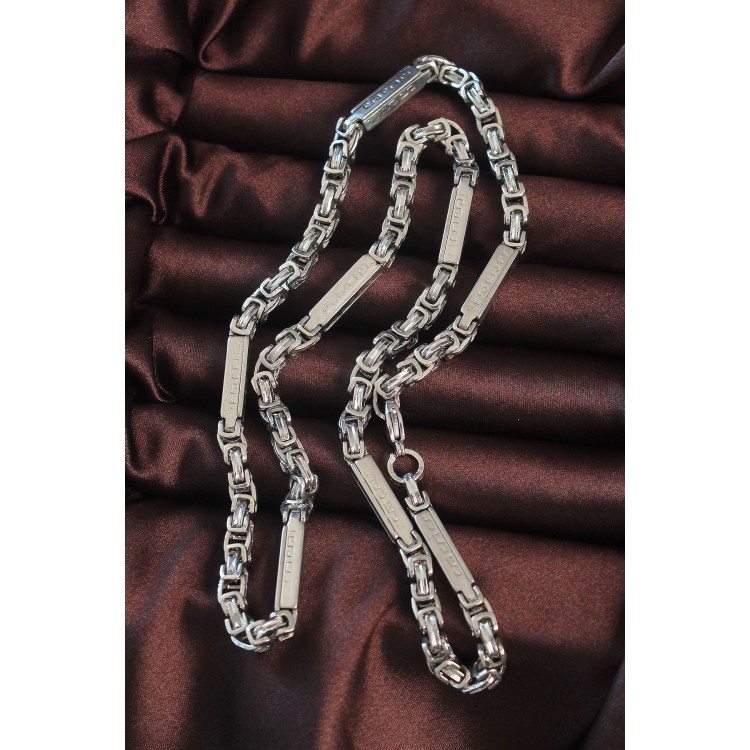 316L Stainless Steel Silver Color Segmented King Chain Necklace - TJ-ERK1361