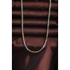 316L Stainless Steel Double-Tone Thin Albanian Chain Design Necklace - TJ-ERK1366