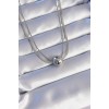316L Steel Double Chain Silver Color Bead Italian Style Necklace - TJ-BKO8877