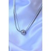 316L Steel Double Chain Silver Color Bead Italian Style Necklace - TJ-BKO8877