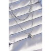 316L Stainless Steel Double Chain Silver Color Bead Model Necklace - TJ-BKO8881