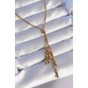 316L Stainless Steel Gold Color Adjustable Length Dangle Necklace - TJ-BKO8885