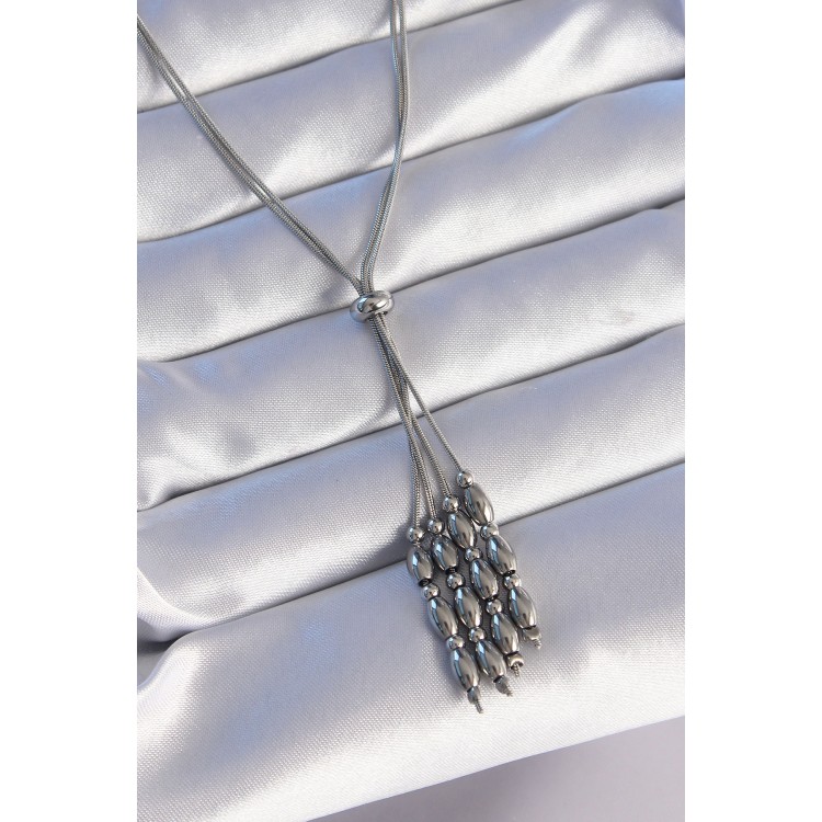 316L Stainless Steel Silver Color Adjustable Length Dangle Necklace - TJ-BKO8886 316L Stainless Steel Silver Color Adjustable Length Dangle Necklace - TJ-BKO8886