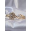 Gold-Colored Large Zircon Stone Flower-Shaped Bracelet - TJ-BB6141