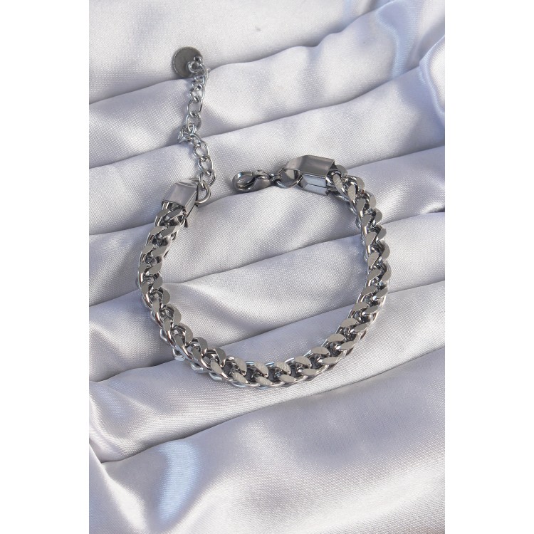 316L Steel Silver Color Thick Chain Bracelet - TJ-BB6183