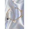 316L Steel Gold Color Enameled Multi-Accessory Design Chain Bracelet - TJ-BB6185