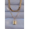 316L Çelik Gold Renk Çift Zincir Kilit Model Kolye - TJ-BKO8941 316L Çelik Gold Renk Çift Zincir Kilit Model Kolye - TJ-BKO8941