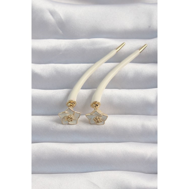 Pirinç Krem Renk Botega Küpe - TJ-BKP9169 Pirinç Krem Renk Botega Küpe - TJ-BKP9169