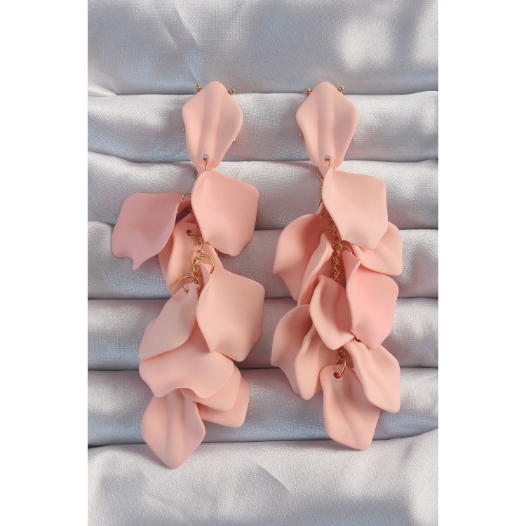 Pirinç Pudra Renk Sallantılı Yaprak Model Küpe - TJ-BKP9180 Pirinç Pudra Renk Sallantılı Yaprak Model Küpe - TJ-BKP9180