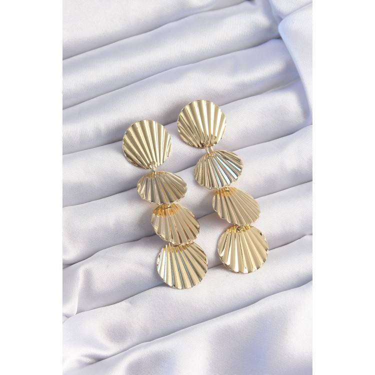 Pirinç Gold Renk Deniz Kabuğu Model Sallantılı Küpe - TJ-BKP9246 Pirinç Gold Renk Deniz Kabuğu Model Sallantılı Küpe - TJ-BKP9246