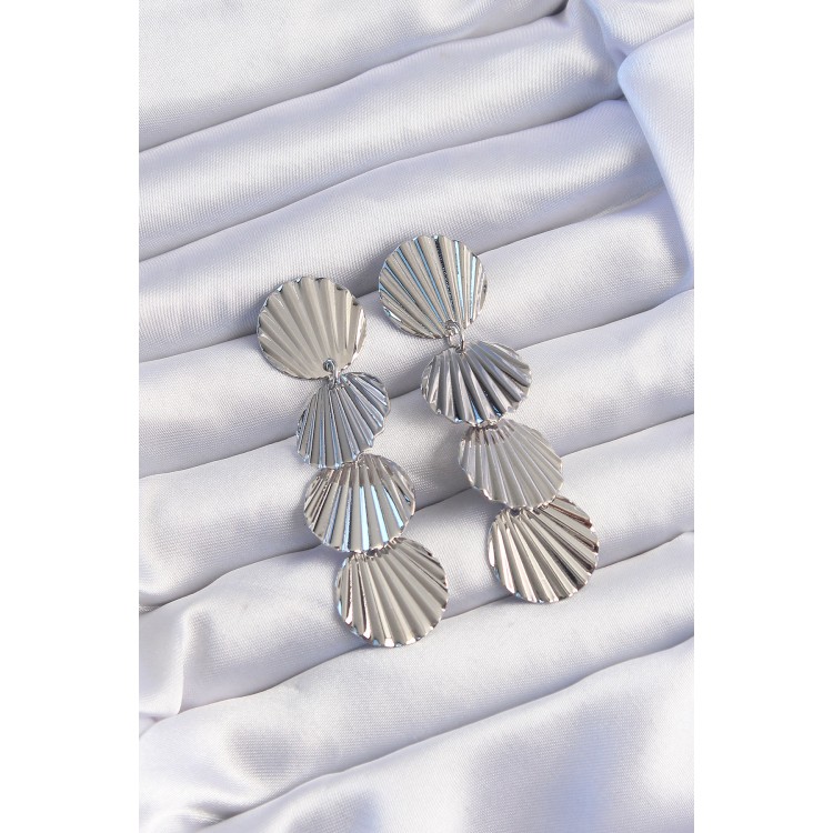 Pirinç Gümüş Renk Deniz Kabuğu Model Sallantılı Küpe - TJ-BKP9247 Pirinç Gümüş Renk Deniz Kabuğu Model Sallantılı Küpe - TJ-BKP9247