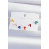 Pirinç Rengarenk Mineli Minimal Kelebek Küpe Seti - TJ-BKP9318