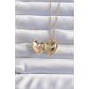 316L Steel Chain Gold Color Zircon Stone Eye Figured Openable Heart Model Necklace - TJ-BKO8975
