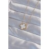 316L Steel Gold Color White Pearl Clover Necklace - TJ-BKO9006