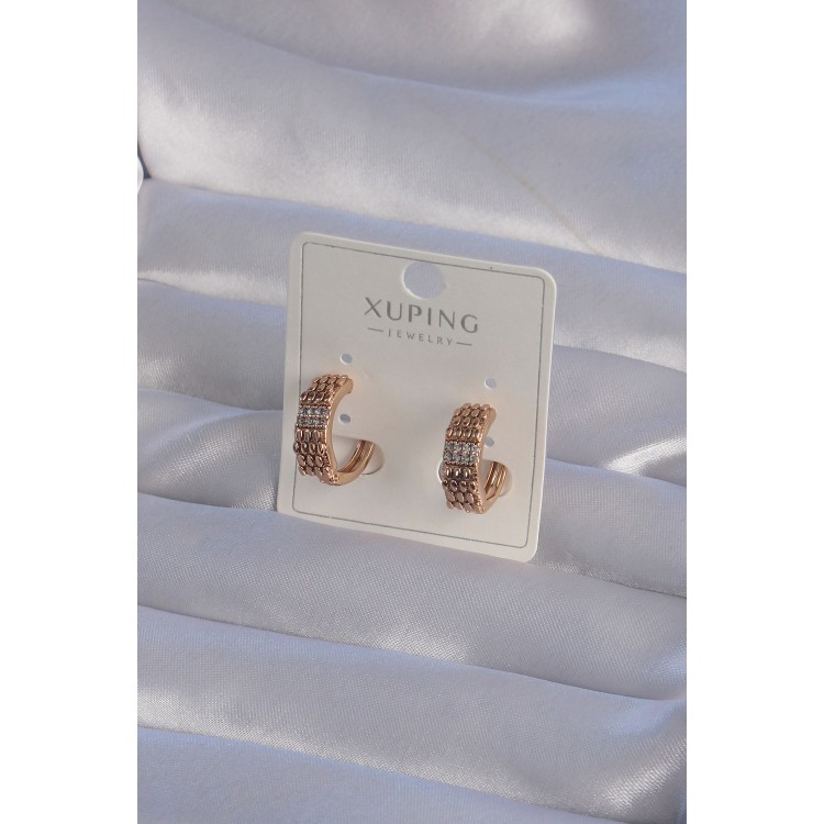 XUPİNG Rose Renk Zirkon Taşlı İşlemeli Halka Küpe - TJ-BKP9362 XUPİNG Rose Renk Zirkon Taşlı İşlemeli Halka Küpe - TJ-BKP9362