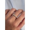 Brass Silver Color Zircon Stone XOXO Model Adjustable Ring - TJ-BYK3275