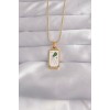 316L Çelik Gold Renk Beyaz Mineli Tarot Kolye - TJ-BKO9039
