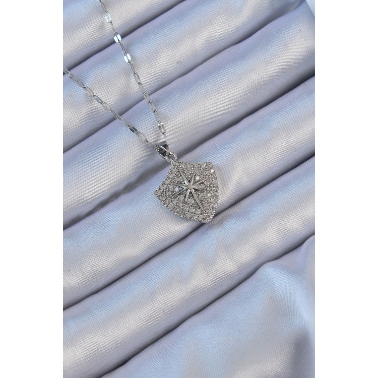 316L Çelik Zincir Gümüş Renk Zirkon Taşlı Kutup Yıldızı Kolye - TJ-BKO9126 316L Çelik Zincir Gümüş Renk Zirkon Taşlı Kutup Yıldızı Kolye - TJ-BKO9126