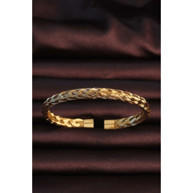316L Çelik Altın Renk Kalın Yassı Örgü Model Erkek Bileklik - TJ-EB3674 316L Çelik Altın Renk Kalın Yassı Örgü Model Erkek Bileklik - TJ-EB3674