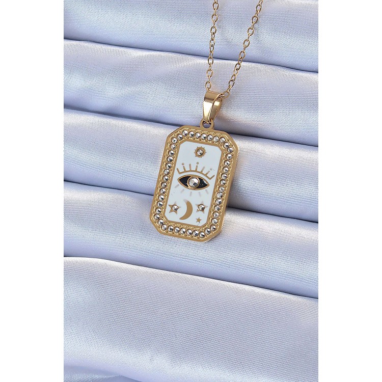 316L Çelik Zincir Altın Renk Mineli Zirkon Taşlı Göz Figür Tarot Kolye - TJ-BKO9215 316L Çelik Zincir Altın Renk Mineli Zirkon Taşlı Göz Figür Tarot Kolye - TJ-BKO9215