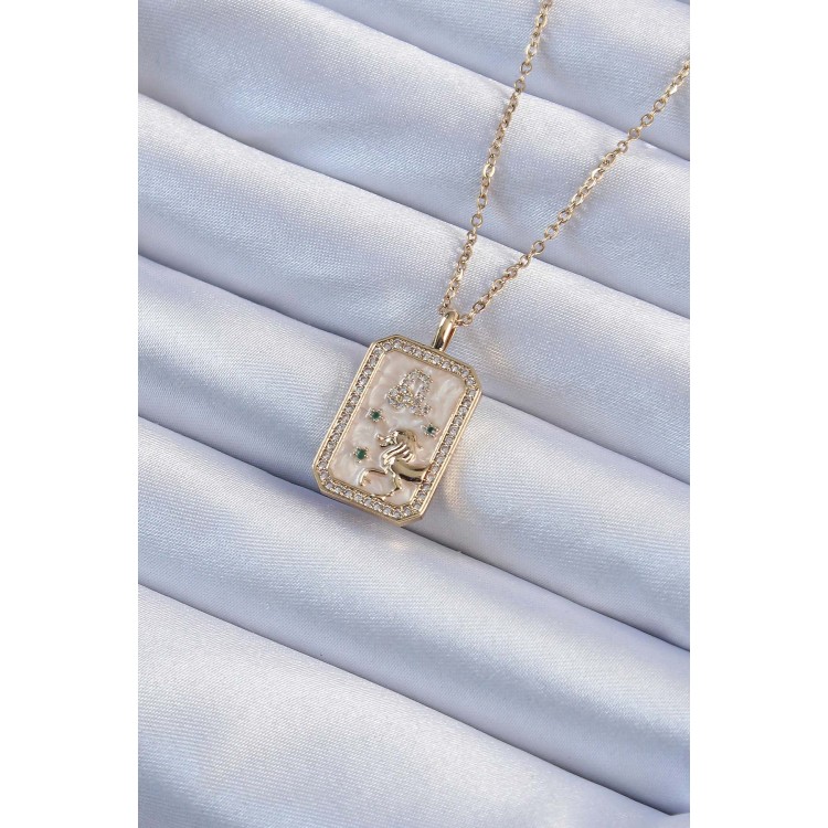 316L Çelik Zincir Altın Renk Zirkon Taşlı Aslan Figürlü Tarot Kolye - TJ-BKO9225 316L Çelik Zincir Altın Renk Zirkon Taşlı Aslan Figürlü Tarot Kolye - TJ-BKO9225