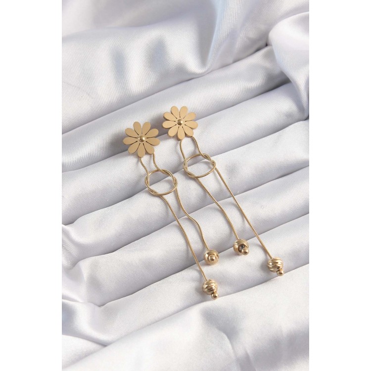 316L Çelik Altın Renk Sallantılı Düğüm Model Papatya Küpe - TJ-BKP9497 316L Çelik Altın Renk Sallantılı Düğüm Model Papatya Küpe - TJ-BKP9497