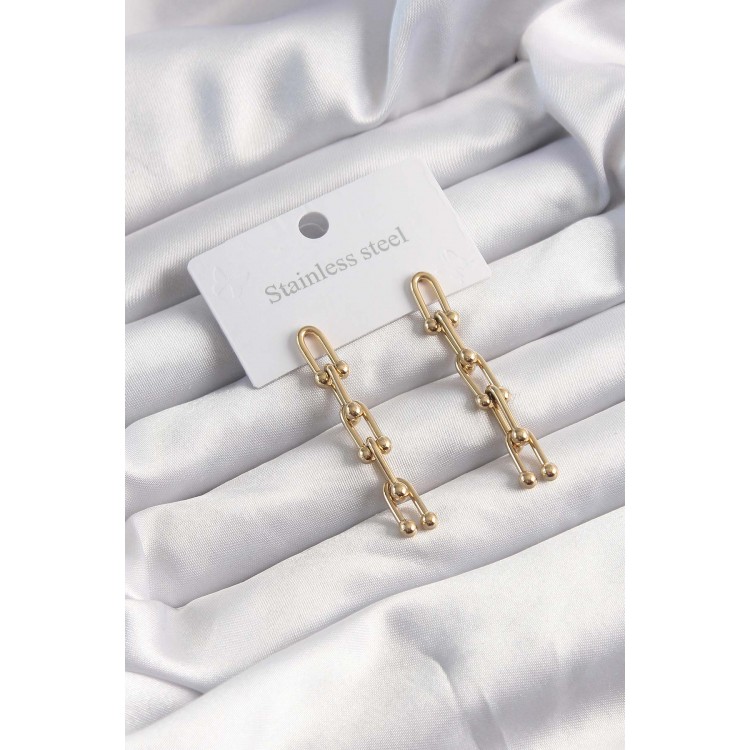 316L Çelik Altın Renk Sallantılı Tiffany Model Küpe - TJ-BKP9498 316L Çelik Altın Renk Sallantılı Tiffany Model Küpe - TJ-BKP9498