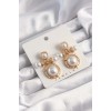Brass Gold Color Pearl Stone Motif Earrings - TJ-BKP9502
