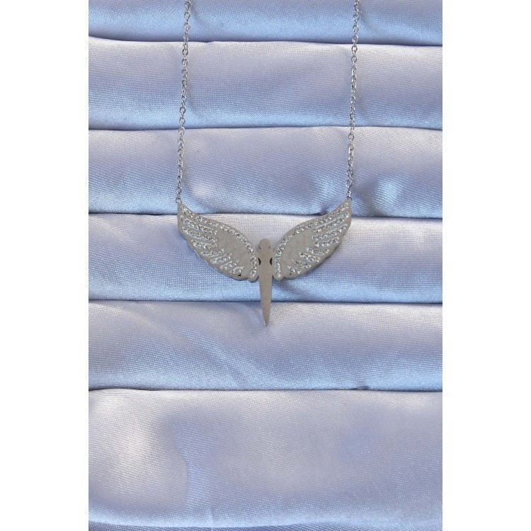 316L Çelik Gümüş Renk Zirkon Taşlı Mikail Kolye - TJ-BKO9264 316L Çelik Gümüş Renk Zirkon Taşlı Mikail Kolye - TJ-BKO9264