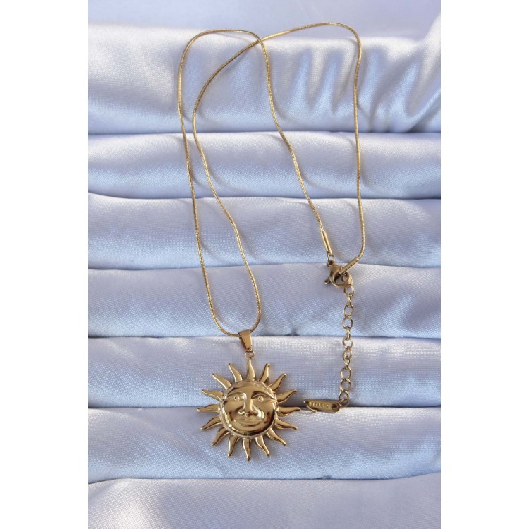 316L Gold Color Sun Necklace - TJ-BKO9275