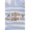 316L Steel Gold Color Embroidered Pearlescent Clover Bracelet - TJ-BB6379