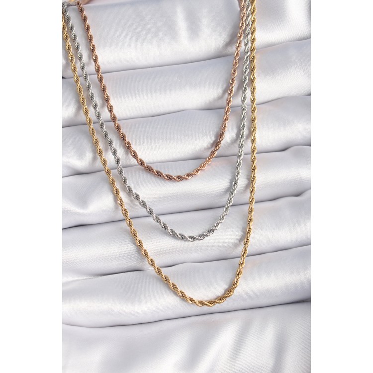 316L Çelik Mix Renk Burgu Zincir Model Kadın Kolye - TJ-BKO9287 316L Çelik Mix Renk Burgu Zincir Model Kadın Kolye - TJ-BKO9287