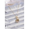 316L Çelik Gold Renk Zirkon Taşlı Ay Yıldız  Model Charm Model Kadın Kolye - TJ-BKO9312