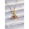 316L Steel Gold Color Makeup Palette Figure Charm Model Women's Necklace - TJ-BKO9322