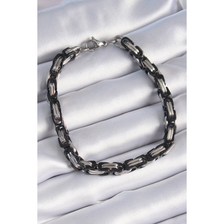 316L Çelik Siyah Gümüş Renk Kral Zincir Model Erkek Bileklik - TJ-EB3694 316L Çelik Siyah Gümüş Renk Kral Zincir Model Erkek Bileklik - TJ-EB3694