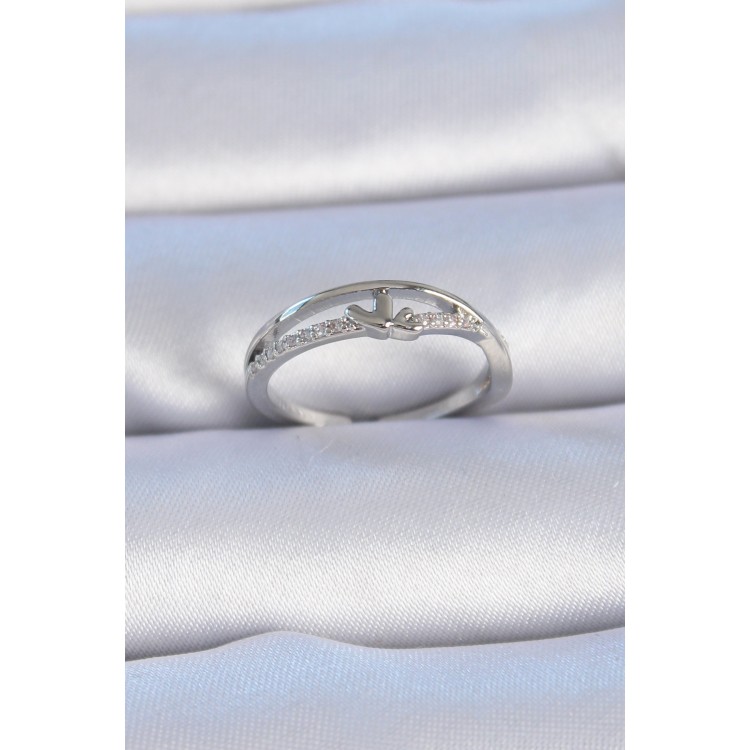 Pirinç Gümüş Renk Zirkon Taşlı Kalp Model Kadın Yüzük - TJ-BYK3303 Pirinç Gümüş Renk Zirkon Taşlı Kalp Model Kadın Yüzük - TJ-BYK3303