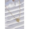 316L Steel Chain Gold Color Zircon Stone Heart Wing Embroidered Women's Necklace - TJ-BKO9340