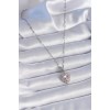 316L Steel Chain Silver Color Zircon Stone Heart Model Women's Necklace - TJ-BKO9368