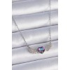 316L Steel Chain Silver Color Purple Zircon Stone Winged Heart Model Women's Necklace - TJ-BKO9374