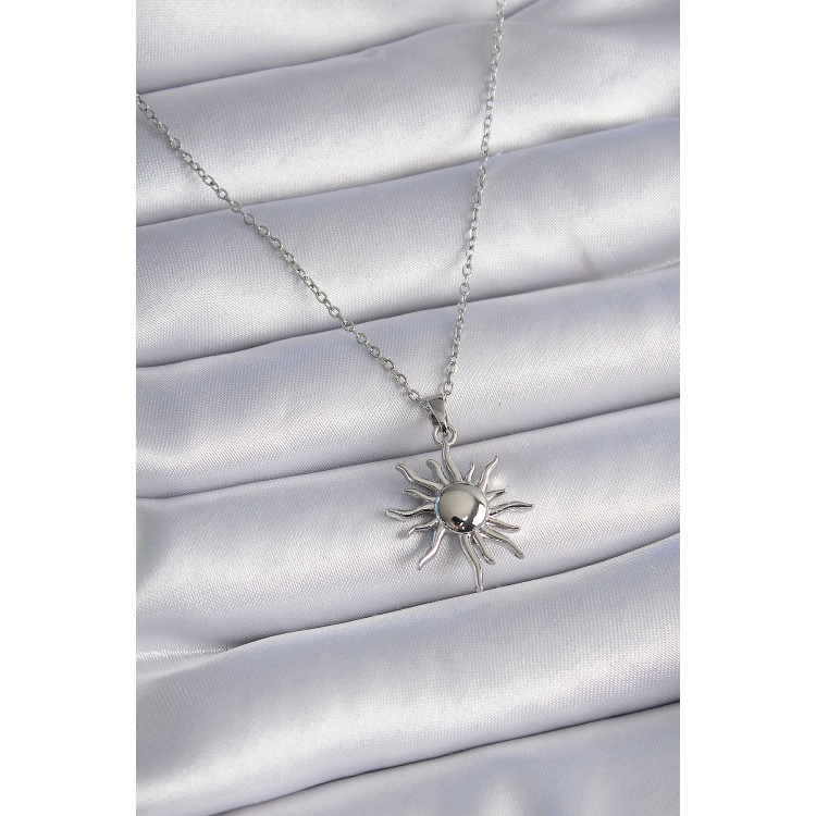 316L Çelik Gümüş Renk Zincir Güneş Figür Kadın Kolye - TJ-BKO9431 316L Çelik Gümüş Renk Zincir Güneş Figür Kadın Kolye - TJ-BKO9431
